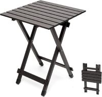 Outdoor Lightweight Aluminum Folding Table, 18.5" x 18.5" x 24.5"