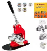 VEVOR 3 inch Button Maker Machine, Badge Punch Press Kit with 500pcs Button Parts, Circle Cutter and Magic Book