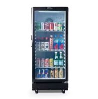 Premium LEVELLA 6.0 cu. ft. Commercial Upright Display Refrigerator Glass Door Beverage Cooler in Black - Small Cracks in Plastic