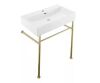 Swiss Madison Claire 30 in. Ceramic White Console Sink Basin Gold Legs