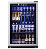 21 in Single Zone 150-Cans Freestanding Beverage Refrigerator Cooler Fridge in Black, Reversible Door