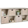 8-Cube Bookshelf, 13.5in Storage Display w/ Removable Panels, Customizable