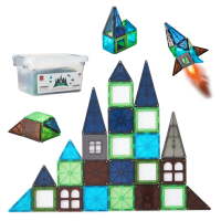 32-Piece Kids Magnetic Tiles Set, Educational Building STEM Toy w/ Case