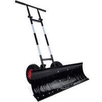 Galvanized Blade 2-Wheel Snow Pusher w/ Adjustable Handle - 36in