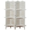 Stockbridge 4 Panel&nbsp;Room Divider with 3 Shelves and Louvered Shutters, 6'&nbsp;