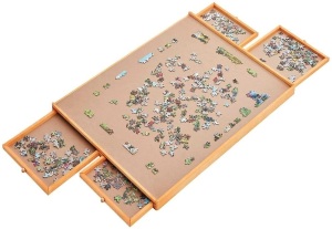 1500 Piece Puzzle Board with 4 Storage & Sorting Drawers, 34" x 26" 