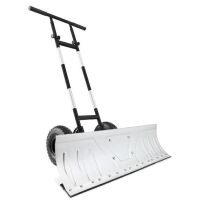 Galvanized Blade 2-Wheel Snow Pusher w/ Adjustable Handle - 36in