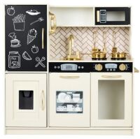 Pretend Play Kitchen Wooden Toy Set for Kids with 11 Accessories