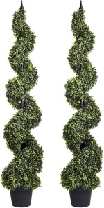 Wofair 5' Artificial Spiral Topiary Trees, 2 Pack