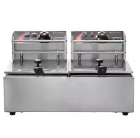 VEVOR 18.2 qt. Capacity Commercial Electric Deep Fryer, Removable Lid, Adjustable Thermostat