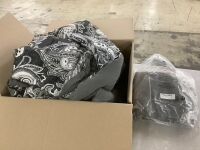 DJY Black Paisley Comforter Set, King Size