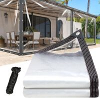 Heavy Duty 14Mil Waterproof PVC Vinyl Tarp, 8 x 10 ft