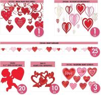 Pallet of (121) Red & Pink Valentine's Day Decorations Kit, 60pc