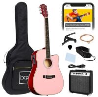 Beginner Acoustic Electric Cutaway Guitar Set w/ Gig Bag, Strap - 41in