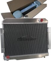 Jeep Radiator, CU583 Aluminum Radiators Replacement for 1972-1986 Jeep CJ5 CJ6 CJ7 Scrambler (2.2, 2.5, 3.8, 4.2, 4.6, 5.0, L4, L6) V8 Engine Gas 3 Row Core Radiador