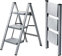 3 Step Ladder, Folding Step Stool with Anti-Slip Wide Pedal