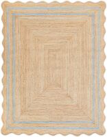 Wave Scalloped Natural Jute Rug, 4 x 6