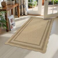 Scalloped Jute Outdoor Rug, 3 x 5