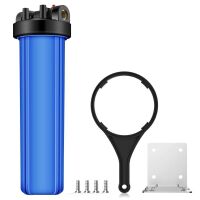 SimPure Whole House Water Filter Housing, 20" x 4.5", Pre-Filtration System for Well and City Water, 1" NPT Port, Pressure Release