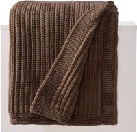 Dark Brown Chunky Knit Throw Blanket 60"x80"