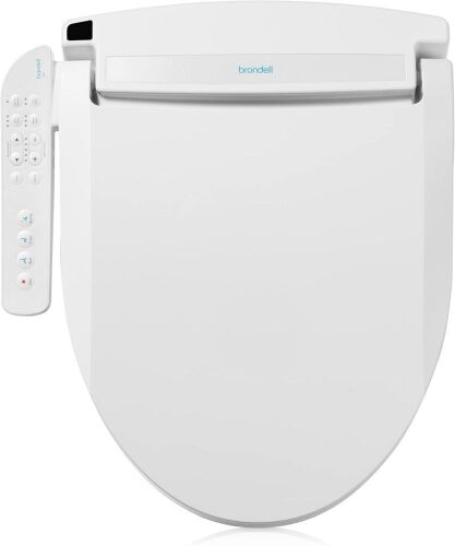 Brondell LT89 Electric Bidet Toilet Seat, Fits Elongated Toilets, Side Arm Control, Warm Water Wash, Strong Wash Mode, Stainless-Steel Nozzle, Nightlight and Easy Installation