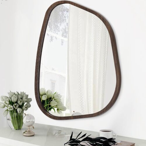 Irregular Asymmetrical Mirror Wall Mounted, Unique Vanity Mirror, Shaped Dressing Mirror Decorative for Living Room, Bathroom, Bedroom, Entryway Wall Decor