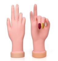 2 Pack Practice Nail Tips Art Trainer Training Hand Tool Flexible Bendable Movable Fake Mannequin Right Hands Manicure Tool