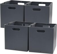 11 Inch Collapsible Plastic Storage Cubes, 4 Packs