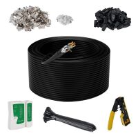 Adoreen 10Gbps Heavy Shielded Cat 7 Outdoor Ethernet Cable 1000 FT with Tool Kits