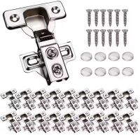 20-Pack Soft Close Cabinet Door Hinges, 100 Degree Opening Angle