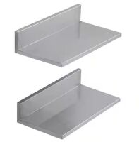 VEVOR 8.6 in. x 16 in. Stainless Steel Wall Mounted Floating Shelving with Backsplash, 44 lbs. Load Capacity