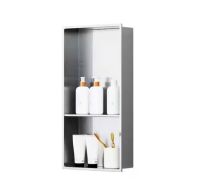 12 in. W x 18 in. H x 4 in. D Stainless Steel Shower Niche in Brushed Nickel