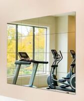 Modern Rectangle Frameless Stick-on Mirror Tiles, 14 in. W x 12 in. H, 12 pc