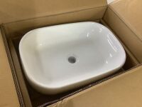 Glacier Bay 22 in. Ceramic Rectangular Vessel Bathroom Sink in White