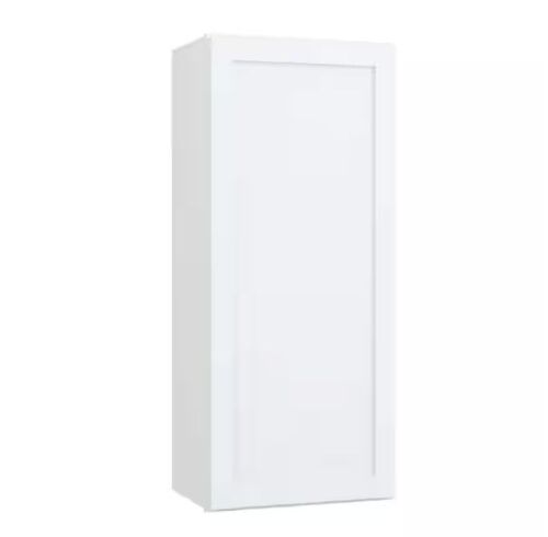 Hampton Bay Courtland 18 in. W x 12 in. D x 42 in. H Assembled Shaker Wall Kitchen Cabinet in Polar White
