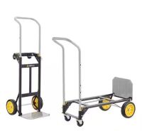 Gorilla 400 lbs. Convertible Steel Hand Truck, Simple Flatbed Conversion; Wide Grip Telescoping Handle, Flat-Free Tires