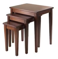 Winsome Regalia 3-Piece Nesting Table in Walnut Finish