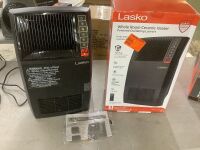 Lasko 1500-Watt 20 in. Black Electric Console Ceramic Space Heater - Missing Remote