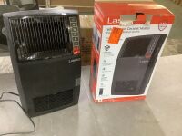 Lasko 1500-Watt 20 in. Black Electric Console Ceramic Space Heater with Tip-Over Switch, Adjustable Louvers, Timer - Missing Remote