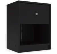 Portland Black 1-Drawer Nightstand