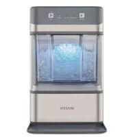 Vissani 34 lbs. Countertop Portable Nugget Ice Maker with Automatic Cleaning in Stainless Steel