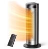 DREO 1500-Watt 20 in. Indoor Portable Ceramic Convection Electric Space Heater, 70&deg; Osc w/Remote, 3-Heat Levels in Silver