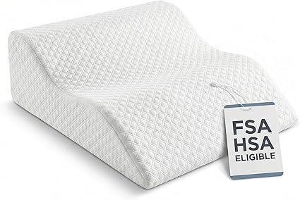 Aeris Wedge Pillow for Sleeping and Nighttime Comfort, Memory Foam Bed Wedge for Post Surgery Recovery, Incline Cushion for Snoring and Stomach Acid, Breathable Viscose Cover with Non Slip Base