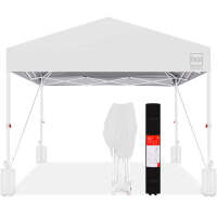 One-Person Setup Instant Pop Up Canopy w/ Case, 4 Weight Bags - 10x10ft