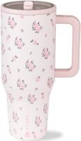 32 oz Water Bottle with Handle & Flip Straw - Fits in Cup Holder, Leak Resistant Tumbler-Reusable Insulated Stainless Steel & Rubber Base - Gifts for Women & Men (No Box)