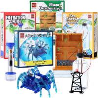 Kids 4-in-1 Science Project Kit, STEM & STEAM DIY Maze, Water, Spider, Battery Lab Experiments
