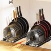 Housolution 2 Pack Pull Out Pot and Pan Organizer for Under Cabinet, Slide Out Pot Lid Organizer with 10 Adjustable Dividers, Sliding Pan Holder Storage Rack Inside Cabinet