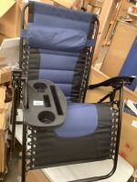 Zero Gravity Chair, Folding Recliner w/ Headrest, Side Tray