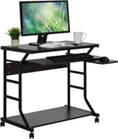 Home Office 2-Tier Computer Desk Workstation W/ Locking Wheels
