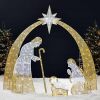 6ft Lighted 2D Outdoor Nativity Scene, Christmas Arch Holy Family Yard Decoration